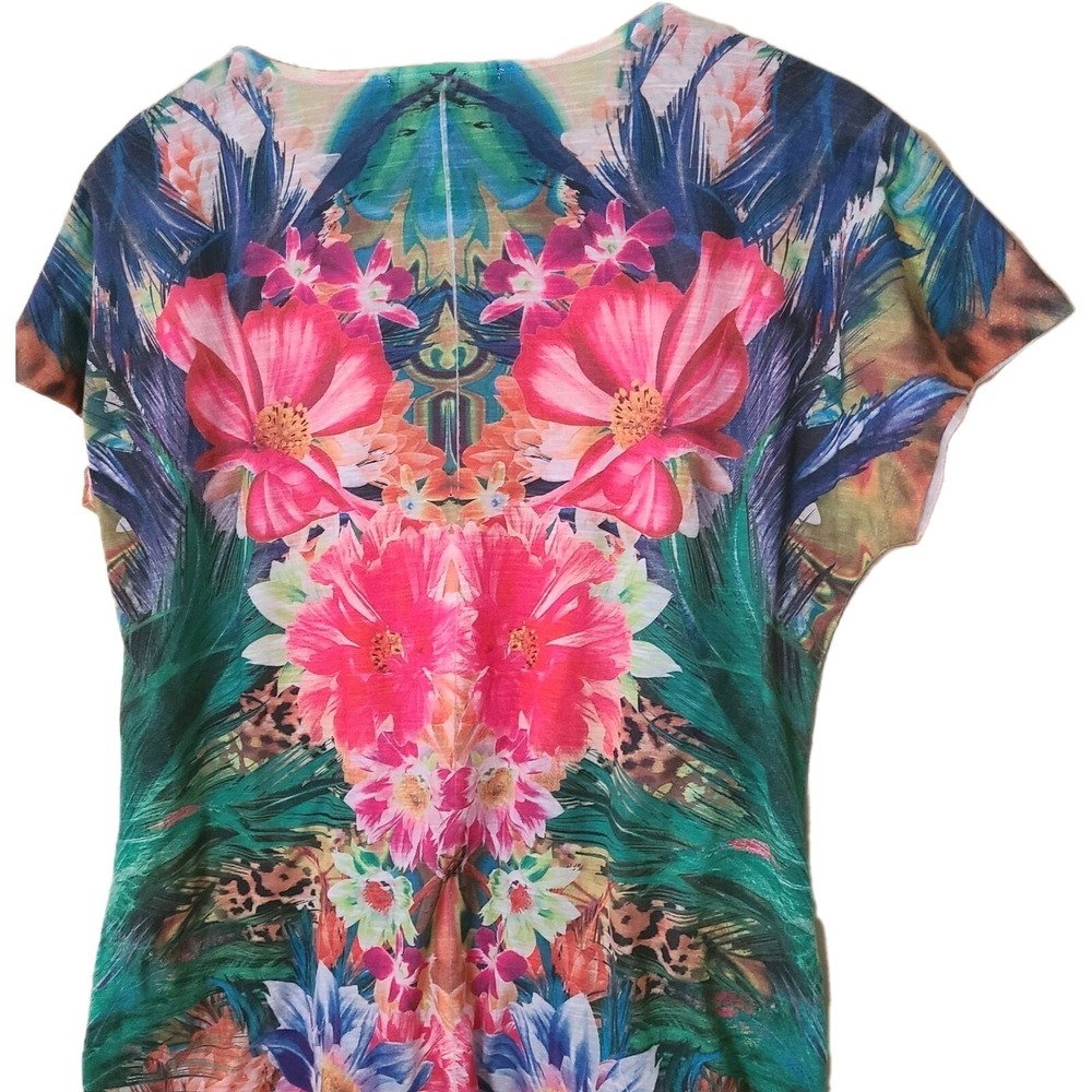 Top B.L.E.U. Top -‎ Flowery Sequin Blouse, Size L - Picture 3 of 5